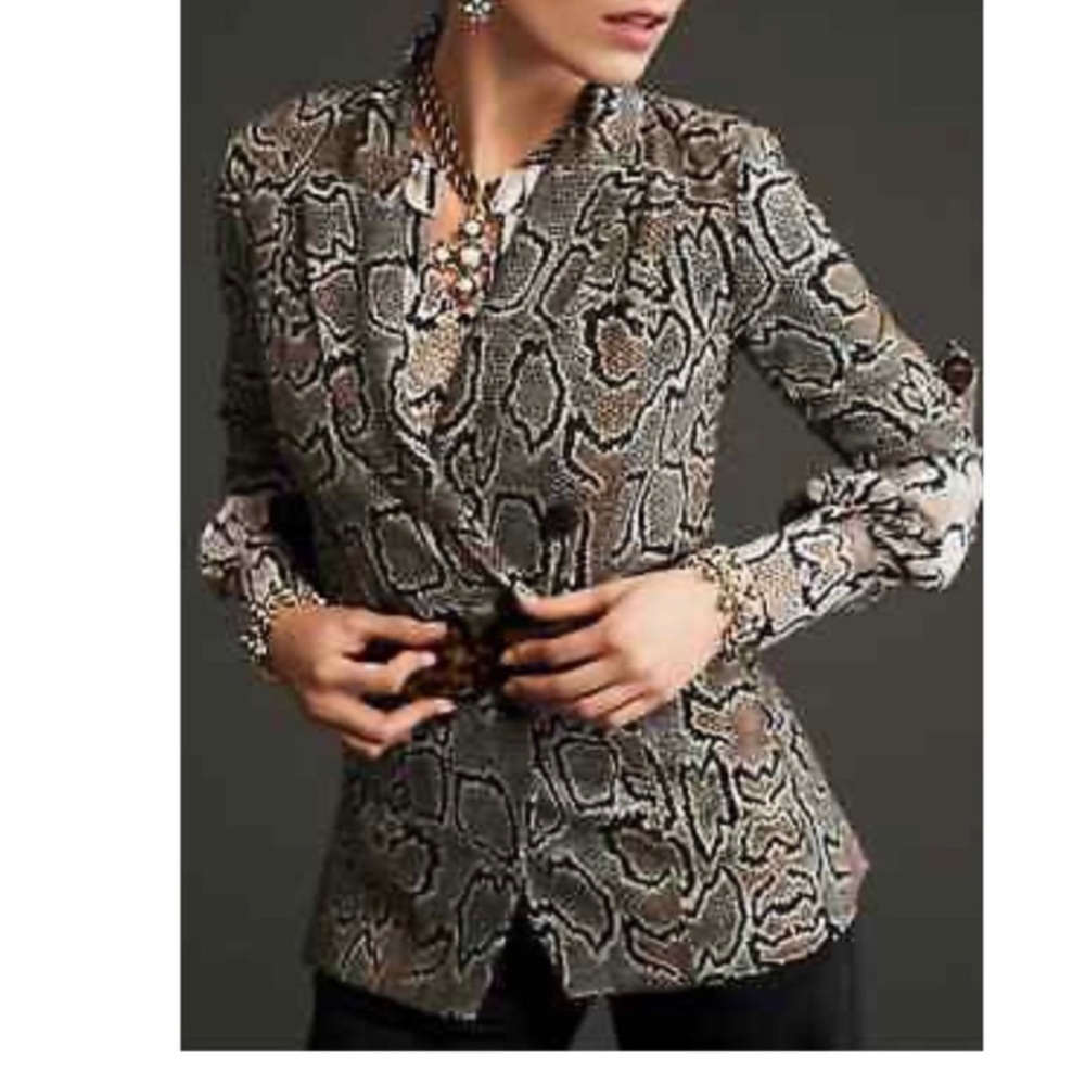 Cabi Python Double Breasted Size 4 Stretch Blazer… - image 3